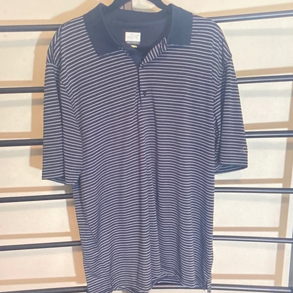 Navy Striped Men's Polo Shirt
